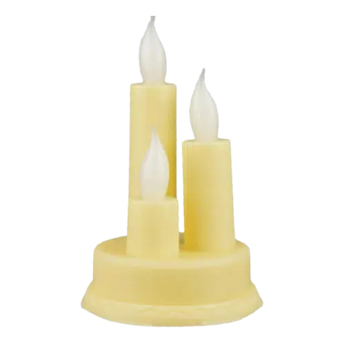 Potrójna Świeca LED Wkłady do Zniczy na Baterie 3x R3 Beż Trio Mocne Światło