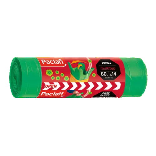 Worki na Śmieci Paclan 60L – Zapachowe i Praktyczne, 14 Szt.