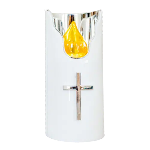 Wkład do Zniczy LED Dekoracyjny 125 mm – Srebrny/Biały