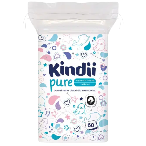 Kindii Płatki dla Niemowląt Cleanic – Komfort i Czystość, 60 szt.