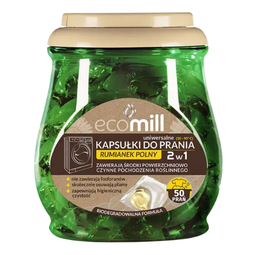 Kapsułki do Prania EcoMill Uniwersalne Rumianek Polski 50 sztuk