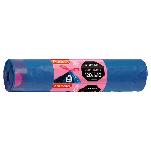 Worki na Śmieci Paclan Premium 120L – Wytrzymałe i Praktyczne, 10 Szt.