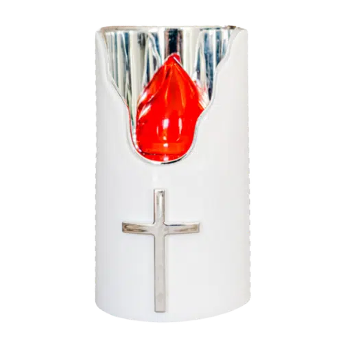 Wkład do Zniczy LED Dekoracyjny 125 mm – Srebrny/Czerwony