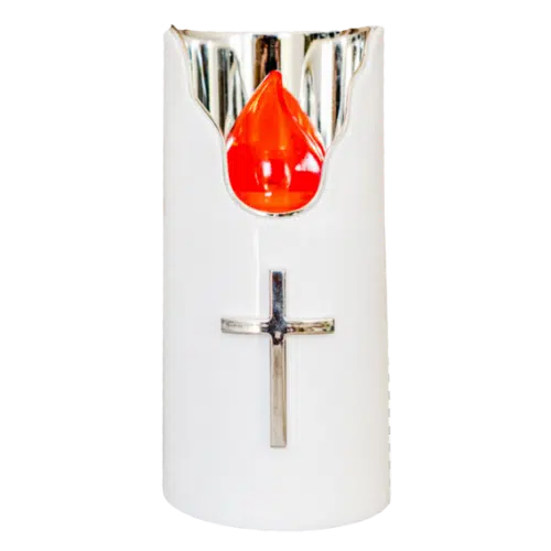 Wkład do Zniczy LED Dekoracyjny 125 mm – Srebrny/Czerwony