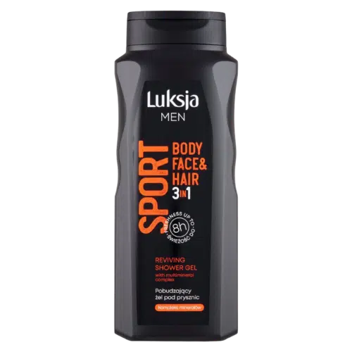 Żel pod Prysznic Luksja Men Sport 3w1 – Energetyzująca Pielęgnacja, 500 ml