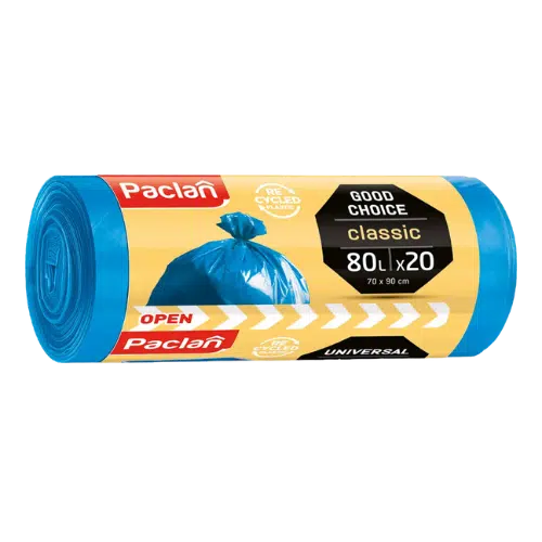 Paclan Worki na Śmieci Classic 80L – Niebieskie i Wytrzymałe, 20 Szt.