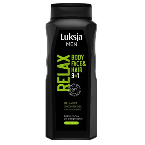 Żel pod Prysznic Luksja Men Relax 3w1 – Pielęgnacja i Relaks, 500 ml