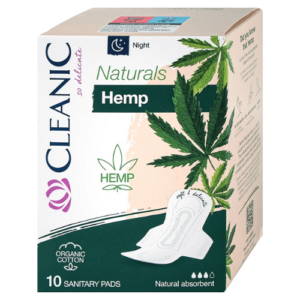 Cleanic Naturals Hemp Podpaski Higieniczne na Noc – 10 sztuk