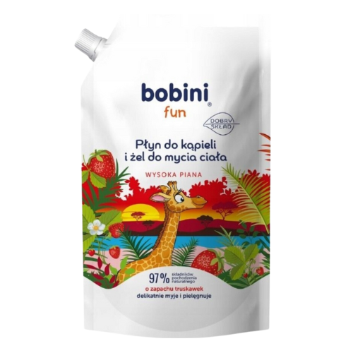 Bobini Fun Płyn do Kąpieli Truskawka Zapas 500 ml