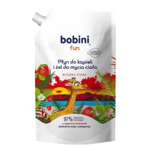 Bobini Fun Płyn do Kąpieli Truskawka Zapas 500 ml