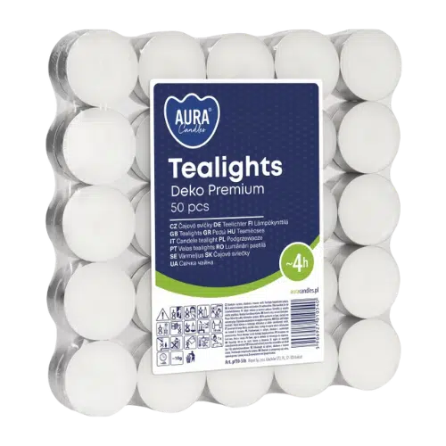 Podgrzewacze Tealight Aura 4h 50 sztuk Aura Podgrzewacze Tealight 4h 50 szt.