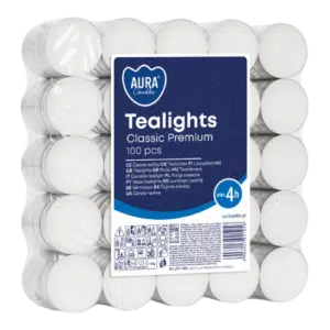 Bispol Aura Tealight Classic Premium Podgrzewacze Bezzapachowe 100 szt.