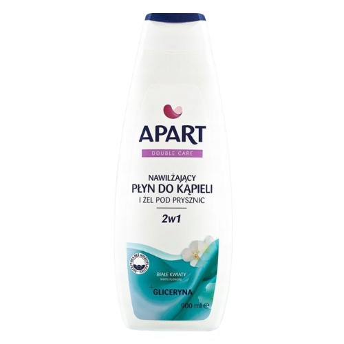 Apart Double Care Nawilżający Płyn do Kąpieli i Żel pod Prysznic 2w1 Białe Kwiaty 900 ml