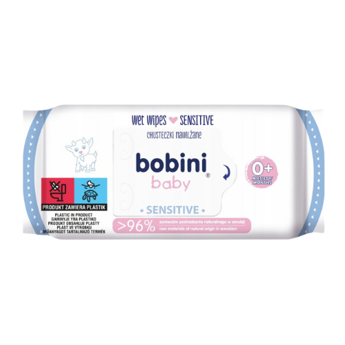 Bobini Baby Chusteczki Nawilżane Sensitive Aloes i Rumianek 60 szt.