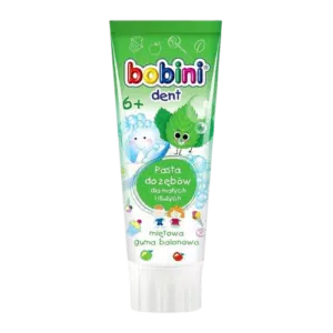 Miętowa Guma Balonowa Pasta do Zębów Bobini Kids 6+ 75 ml