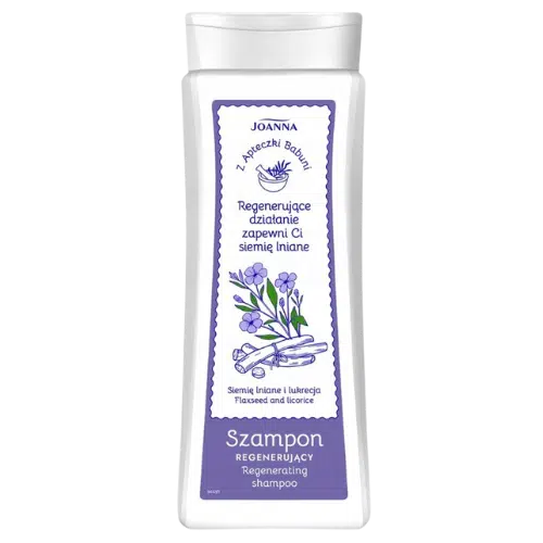 Szampon Regenerujący Joanna Z Apteczki Babuni Siemię Lniane i Lukrecja 300 ml