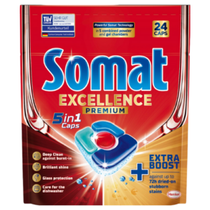 Somat Tabletki do Zmywarek Excellence Premium 5w1 24 szt.