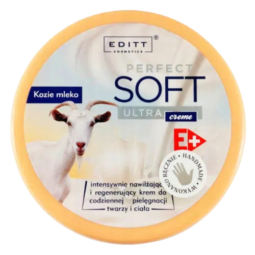 Krem Nawilżający Editt Perfect Ultra Soft 150 g z Kozim Mlekiem do Twarzy i Ciała