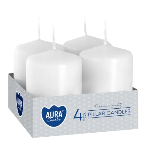 Świece Wotywne Białe Aura 4 sztuki