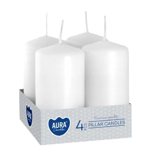 Świece Wotywne Walce Białe Bispol 40/80, 4 sztuki