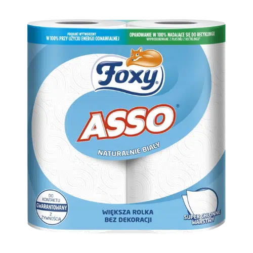 Foxy Asso Biały Ręcznik Kuchenny – Wydajność i Czystość, 2 Rolki