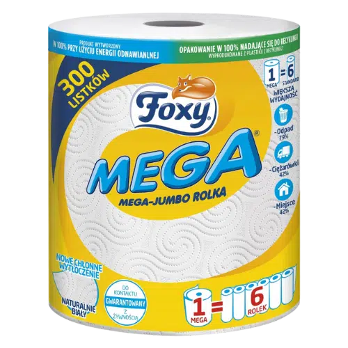 Ręcznik Papierowy Foxy Mega Jumbo – Wydajność na Maksimum, 300 Listków
