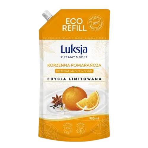 Mydło w Płynie Luksja Zapas – Aromatyczna Korzenna Pomarańcza, 900 ml