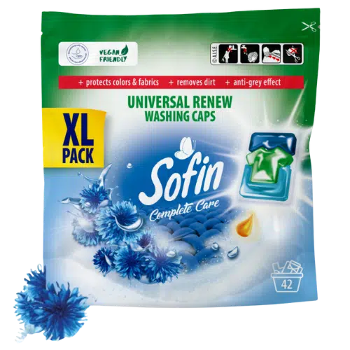 Kapsułki Sofin XL do Białego i Jasnego Prania – Ochrona Kolorów, 42 Szt.